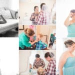 A collage of photos of brides getting ready for their wedding.